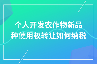 個人開發(fā)農作物新品種使用權轉讓的稅務處理指南